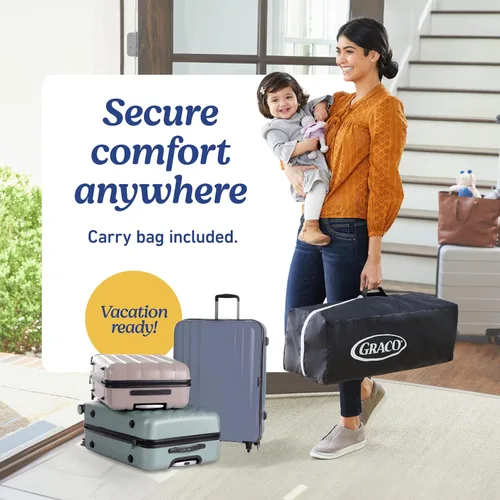 Vista 6 de Graco On The Go Zip DLX Pack 'n Play Playard, corralito plegable con moisés, cuna portátil, Parker