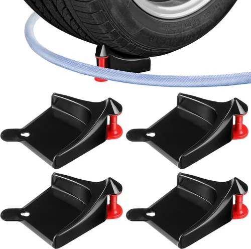 Vista 8 de Dreyoo 4 piezas de guía de manguera para auto, rodillo de manguera de neumático para lavado de auto, guía de manguera de neumático de detalle que