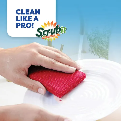 Vista 6 de SCRUBIT Esponja multiusos para fregar platos, almohadillas antiarañazos, esponjas de limpieza para ollas, platos y utensilios de cocina