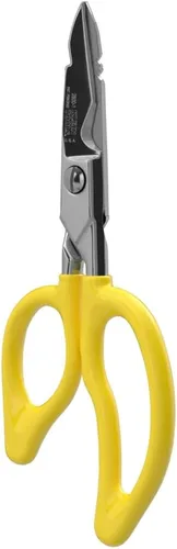 Vista 7 de Klein Tools 26001 Tijeras para electricista, fabricadas en Estados Unidos, tijeras multiusos de 6.75 pulgadas, muesca de corte de cable, cuchillas