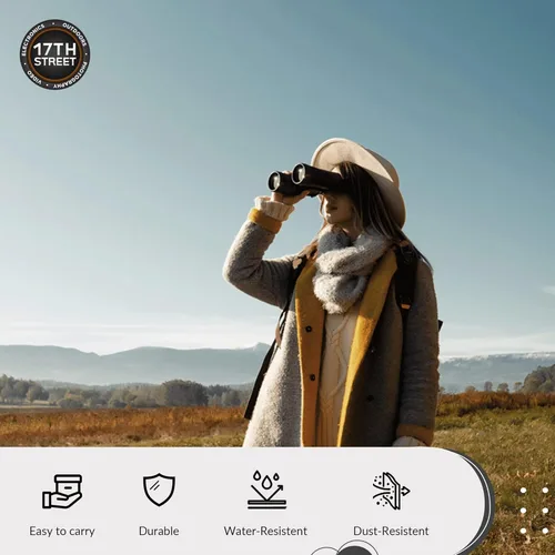 Vista 3 de Nikon PROSTAFF P7 10x42 Binoculares impermeables para adultos Binoculares pequeños y compactos para viajes de observación de aves Juego