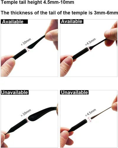 Vista 5 de Junsika Correa ajustable sin cola para gafas para hombres, mujeres, niños, deportes, gafas de sol, correa de soporte