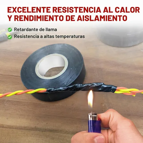 Vista 3 de RED WOLF Cinta eléctrica de vinilo de 1 pulgada x 66 pies, 5 rollos, cinta eléctrica de PVC con certificación UL CSA de 7 mil de grosor, resistente