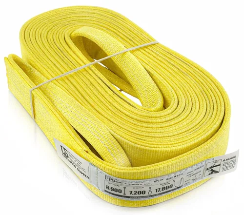 Vista 46 de DD Sling - Eslinga de elevación de nailon de 3 pulgadas x 30 pies – Fabricada en EE.UU., 8,900 lb vertical, 7,200 lb estrangulador, 17,800 lb