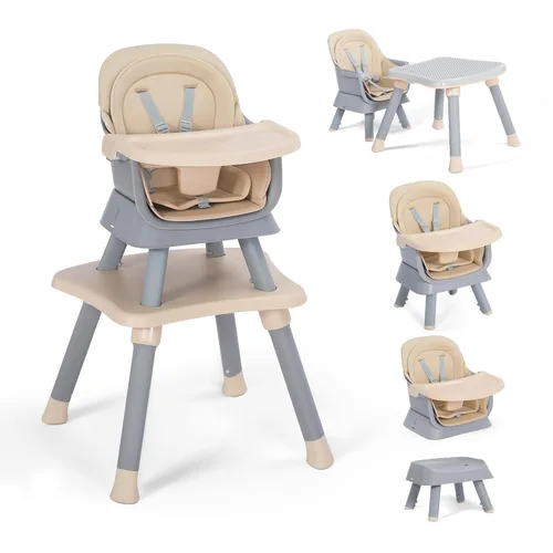 Vista 10 de TODEFULL Silla Alta para Bebé, Sillas Altas Convertibles 8 en 1 para Bebés y Niños, Asiento Elevador para Comer/Mesa de Bloques de Construcción