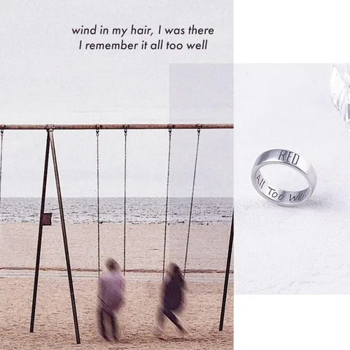 Vista 3 de Joliernelle Anillo de oro con texto en inglés Love You to The Moon And to Saturn de acero inoxidable para ella