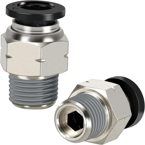 Vista 24 de Tubo neumático macho recto de 1/2 pulgada OD x 1/2 pulgada NPT Push para conectar accesorios modo PC1/2xN04 (paquete de 2)