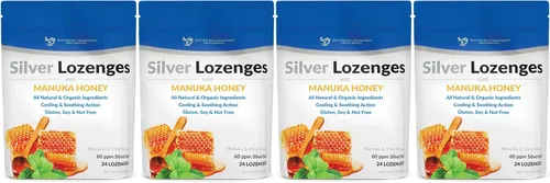Vista 9 de Pastillas de plata con miel de manuka orgánica y vitamina C, nano plata totalmente natural de 45-50 mcg de 60 PPM gotas minerales de plata coloidal