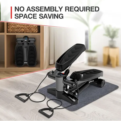 Vista 5 de Tohoyard Steppers para ejercicio, mini máquina paso a paso con bandas de resistencia y conteo de calorías, escalera de capacidad de peso de 330