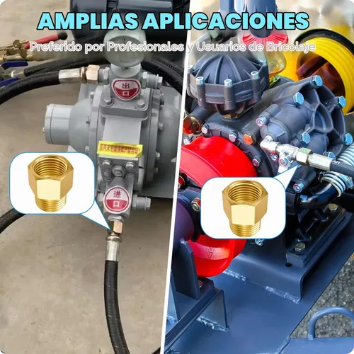 Vista 7 de SDTC Tech Juego de 2 adaptadores de tubería de latón 1/2 NPT rosca macho a 1/2 NPT rosca hembra reductor, conectores de extensión de tubería de latón