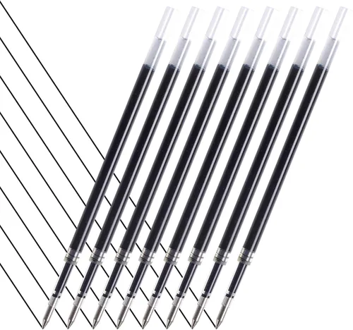 Vista 8 de Recambios de bolígrafo de gel líquido Writech: Punta fina de 0.5 mm, tinta negra, boquilla de doble bola, multi-compatible con bolígrafos