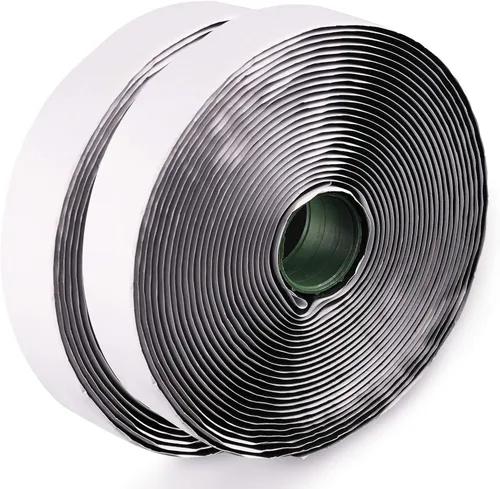 LLPT Cinta de Gancho y Bucle Color Negro 1 Pulgada x 23 Pies Cada Rollo Cinta de Montaje con Tira de Gancho y Bucle Adhesiva de Servicio Pesado para