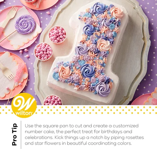 Vista 5 de Wilton Performance Pans - Molde cuadrado de aluminio para brownie y pastel, 12 x 12 pulgadas, color plateado