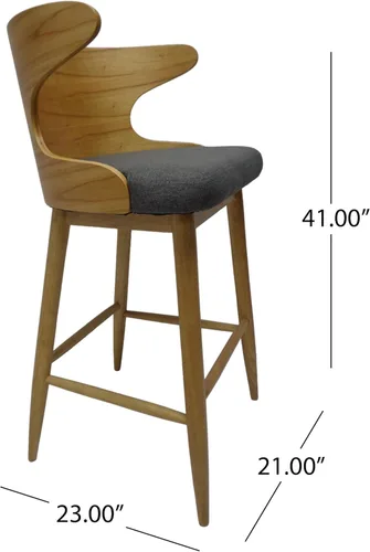 Vista 3 de Counter Height Bar Stools Set of 2, Rubberwood Dining Chairs for Kitchen Counter, Desk Chairs and Table & Chair Sets for Living Room, Bedroom