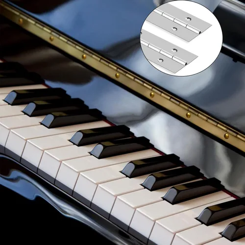 Vista 5 de Bisagra de piano de acero inoxidable resistente de 12 x 3 pulgadas, bisagra continua para gabinete, puerta, cajas de madera de bricolaje, 3 pulgadas