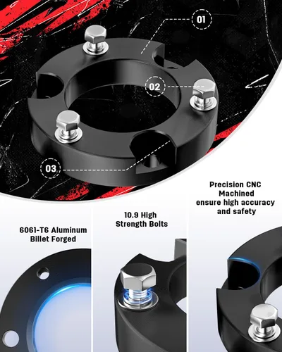 Vista 3 de Richeer Kit de elevación de nivelación de 1.5 pulgadas compatible con Tacoma 2005-2023 2003-2024 4 Runner, kit de elevación de nivelación apto