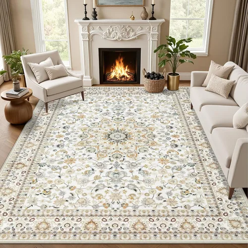 Vista 12 de Alfombras de área de 2x3 para sala de estar: alfombra vintage Beige