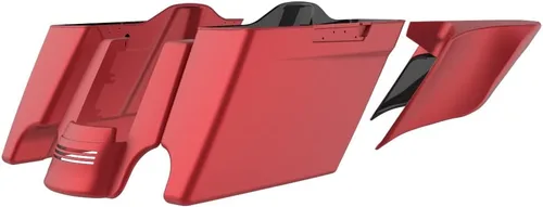 Vista 20 de Cubiertas laterales de alforjas estiradas para motocicleta, extensión extendida para Harley Touring 2014+ - Whisky ámbar Amber Whiskey