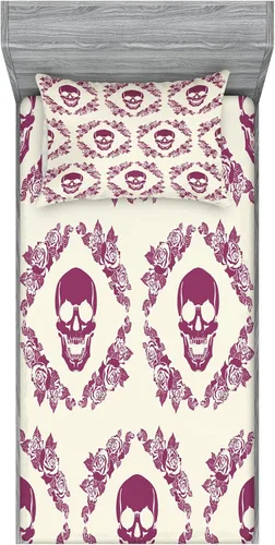 Vista 175 de Ambesonne - Juego de sábanas bajeras y fundas de almohada, diseño primaveral de acuarelas con jardín de hierbas y flores, juego de 4 piezas