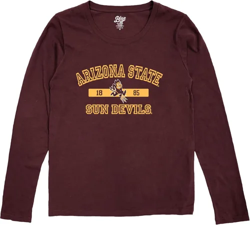 Vista 3 de Blue 84 NCAA - Camiseta de manga larga con licencia oficial de la NCAA para mujer, color del equipo atlético