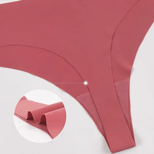 Vista 4 de SONTOP BASIC Ropa interior sin costuras para mujer, tangas en T en la espalda, de algodón, transpirables, paquete de 3 a 6