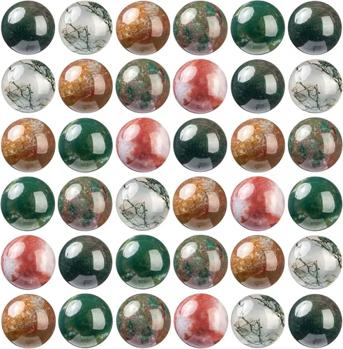 Vista 18 de 100 piezas de cuentas de piedra natural de 6 mm, turquesa africana redonda, cuentas sueltas de gema con cordón elástico para hacer pulseras
