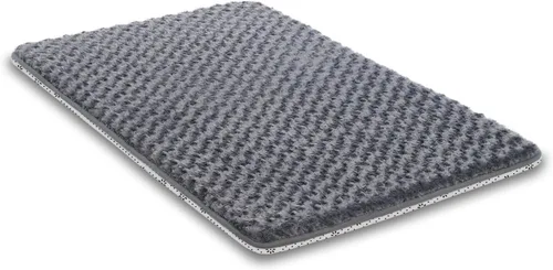 Vista 10 de Cama para perros pequeños para jaula de espuma de alta resistencia para perros medianos, lavable, antideslizante, 17 x 11 pulgadas, gris oscuro