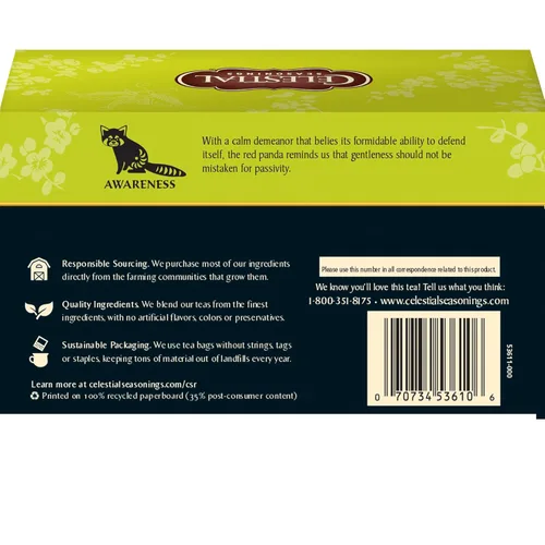 Vista 2 de Celestial Seasonings Té verde, jengibre, contiene cafeína, 20 bolsas de té (paquete de 6)