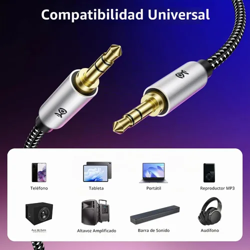 Vista 5 de Cable Matters Paquete de 2 cables de audio de 0.1 in, cable auxiliar, 3