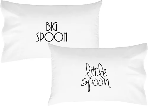 Oh, Susannah Big Spoon Little Spoon V1 - Fundas de almohada para parejas, regalo de boda o compromiso, para parejas, novio, fundas de almohada para