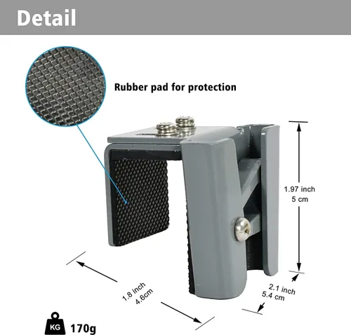 Vista 6 de Pinzas para guardabarros Pontón con resorte, clips de metal para guardabarros de barco para rieles cuadrados, perchas ajustables de acero