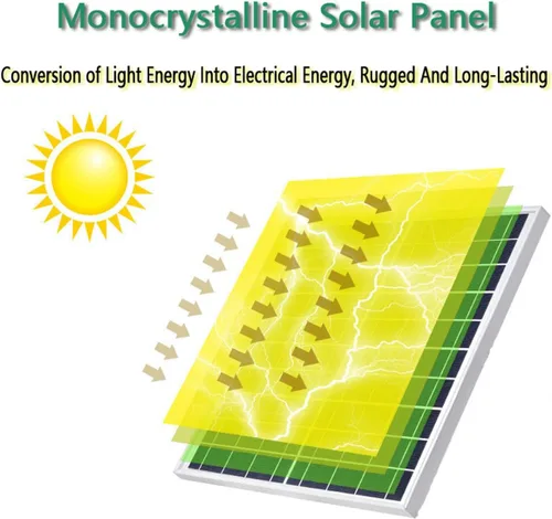 Vista 3 de Panel solar de 5 W de alta eficiencia 12 V, cargador solar portátil para dispositivos pequeños, módulo fotovoltaico monocristalino, luces LED
