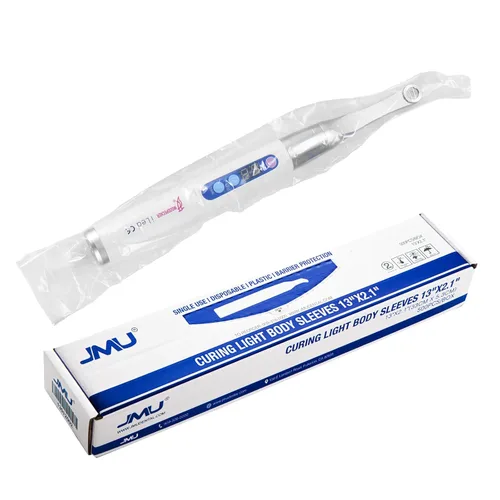 JMU Funda ligera de curado dental, cubierta protectora de implantes desechables, 13 x 2 pulgadas, 500 unidades