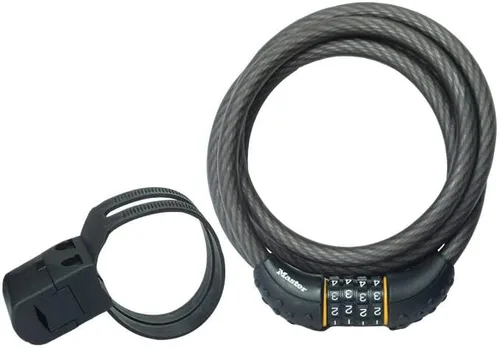 Vista 7 de Master Lock Bloqueo de cable, establece tu propia cerradura de combinación para bicicleta, 6 pies de largo, negro, 8122D