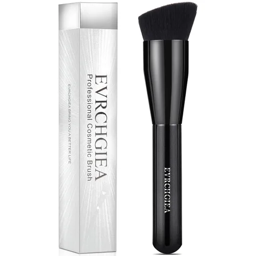 Brocha de Base, Brocha de Base Kabuki de Punta Plana para Maquillaje Líquido, Crema, Polvo, Brochas de Maquillaje para Mezclar Base Facial de Tamaño