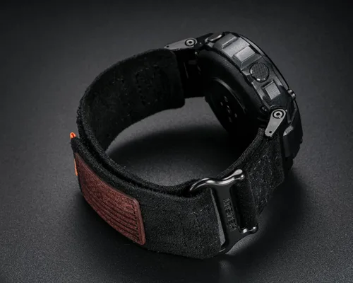 Vista 6 de Hemsut - Correa de reloj compatible con Amazfit T-Rex/T-Rex 2/T-Rex Pro/T-Rex Ultra, correa de cuero de gamuza suave militaria con diseño de gancho