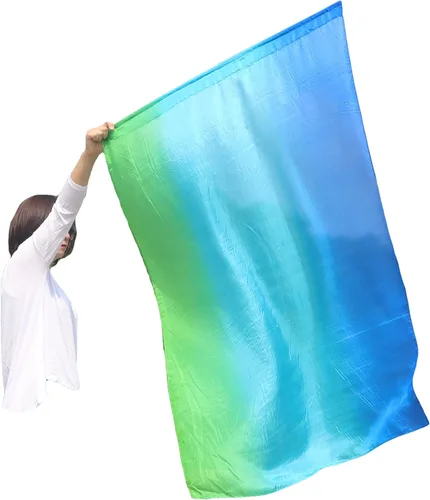 Vista 11 de Winged Sirenny Banderas flexibles de alabanza porfética de adoración de danza, serpentina rectangular de 50 pulgadas (luna azul)