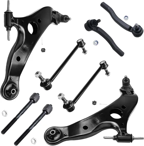 Vista 193 de Detroit Axle - Kit de ocho piezas - brazos de control de suspensión inferior delantero y trasero con juntas de bolas, extremos de barras