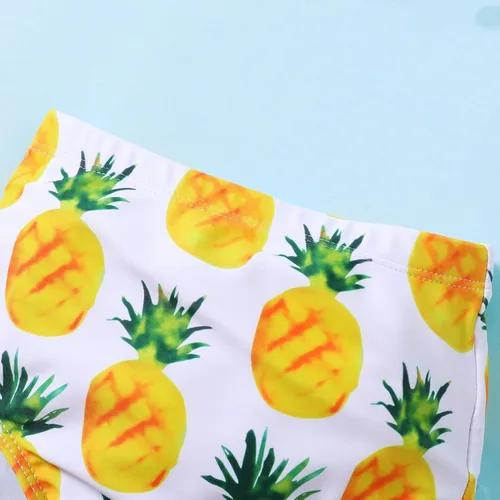 Vista 4 de Magic Park 0M-3T - Bikini para niñas pequeñas, traje de baño con cuello halter para niños, 3 piezas, conjuntos de playa