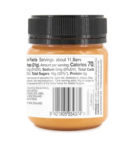 Vista 2 de Steens Miel de Manuka - MGO 263+ - Miel de Manuka pura y cruda 100% certificada UMF 10+ - Embotellada y sellada en Nueva Zelanda - 1 tarro de 7.9