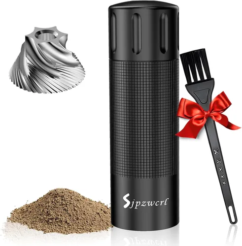 Molinillo de pimienta profesional manual – Molinillo de pimienta de aluminio resistente, molinillo de especias de aluminio con grosor ajustable y