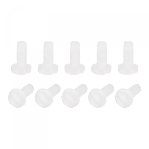 Vista 13 de uxcell Tornillos de máquina de nailon, pernos de sujeción de cabeza ranurada M2x4mm para electrónica, comunicaciones, equipos, 50