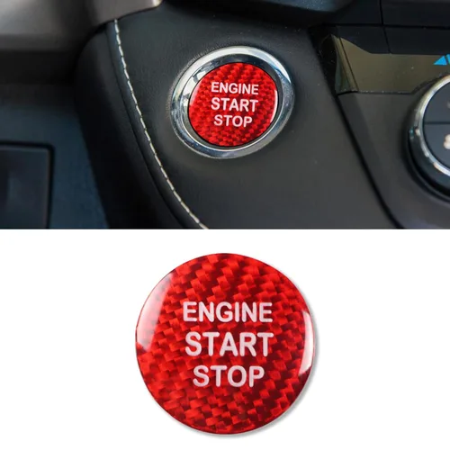 Vista 7 de QianBao Compatible con interruptor de encendido de arranque de fibra de carbono para Toyota 86 Highlander Crown Vios Corolla Avalon C-HR RAV4 Camry