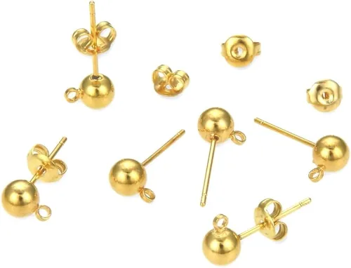 Vista 9 de Adabele - 40 aretes hipoalergénicos resistentes al deslustre de 0.118 pulgadas (0.118 in), 40 piezas de espaldas de tuerca chapadas en plata