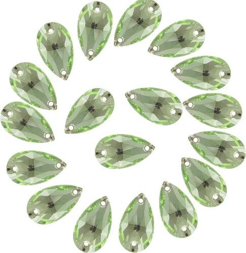 Vista 19 de Diamantes de imitación en forma de lágrima para coser en la parte trasera plana, 72 piezas de diamantes de imitación de cristal con parte trasera