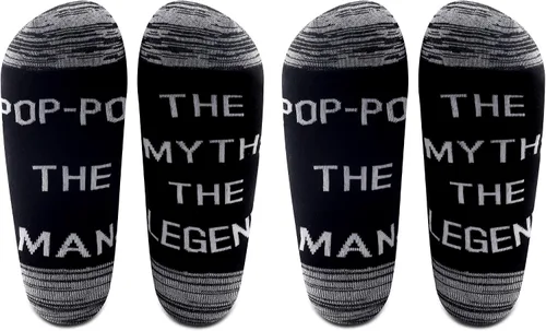 LEVLO Pop Gift Pop-Pop the Man The Myth The Legend Calcetines para el Día del Padre para papá, abuelo, hombres, regalo de cumpleaños