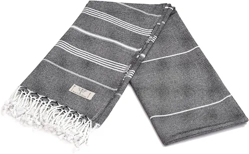 Vista 8 de Smyrna Classical Series - Toalla de playa turca original, 100% algodón, prelavada, 37 x 71 pulgadas, toalla de baño peshtemal y turca para spa