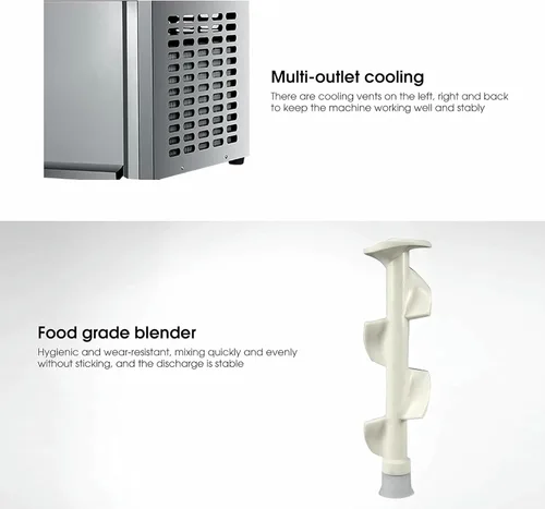 Vista 2 de 1200W Comercial Soft Serve Ice Cream Maker, 16 ~ 18L/H Slushy Ice Cream Machine Professional con pantalla LED - 3 sabores, Ce/Fcc/CCC