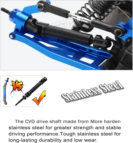 Vista 4 de Upgrades Part for 1/10 Slash 2WD,Stainless Steel Drive Shaft Axles CVD,Alloy Front Rear Arm,Caster Block,Steering Blocks,Rear Stub Axle