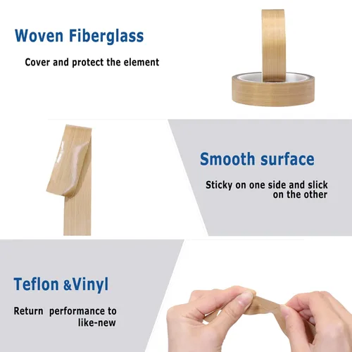 Vista 6 de MS WGO Cinta de teflón de alta temperatura de 1 pulgada x 33 pies Cinta adhesiva de teflón de PTFE - Se adapta a Weston, FoodSaver, Seal A Meal